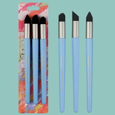 Color Shaper Paint Mixing Tool for Smearing Blending Highlighting Detailing Inclined Tip/Round Tip Pastel Blending Tool Color Shaper Tool Silicone Color Shaper Painting Tool Silicone Painting Brush in Saudi Arabia
