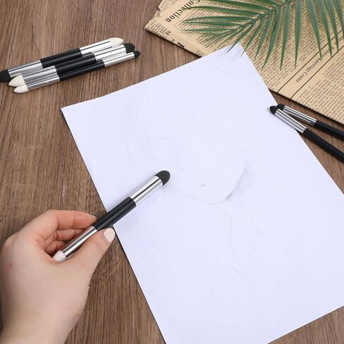 6 قطع من TIESOME، جذوع مزج للفنانين، مقاسين، رأس مزدوج قابل لإعادة الاستخدام، فرشاة إسفنجة للرسم، أدوات الباستيل الزيتية، عصي مزج للفنان رسم رسم للطلاب المبتدئين، تفتيح وإبراز in Saudi Arabia