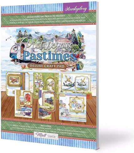 Hunkydory Crafts Deluxe Craft Pad - Picturesque Pastimes: 20-Sheet A4, Gold Foiled & Die-Cut Toppers, Cardstock, Inserts in Saudi Arabia