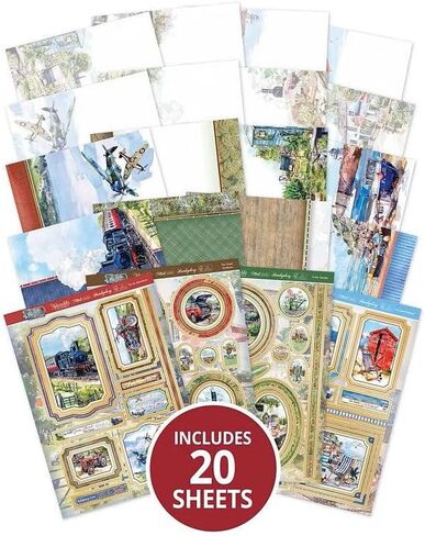 Hunkydory Crafts Deluxe Craft Pad - Picturesque Pastimes: 20-Sheet A4, Gold Foiled & Die-Cut Toppers, Cardstock, Inserts in Saudi Arabia