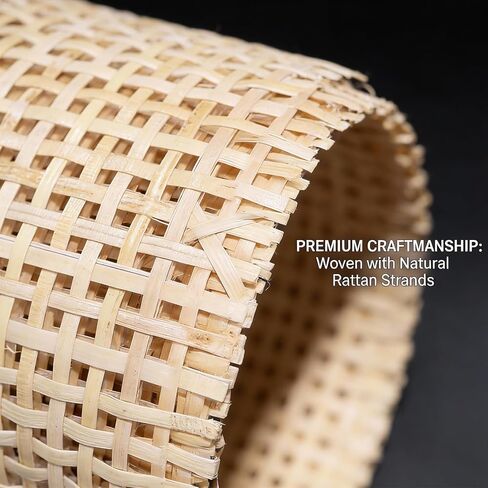 Nyuemystery 24" x 72" Natural Rattan Cane Webbing Roll for Caning Projects, Furniture, Chair, Cabinet, Bed, Door, DIY Home Decor in Kuwait