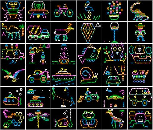 Starter Pack #2 - Template Pattern Refill Sheets for Lite Brite Ultimate Classic - (36 Pack - 7"x8") in Kuwait