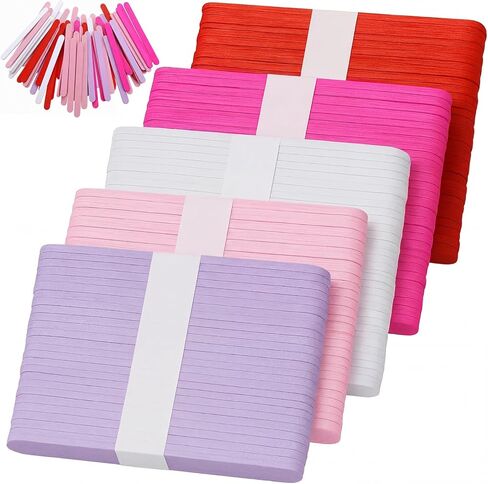 250 Pcs 4.5 inch Ice Cream Sticks Colored Wooden Craft Sticks Festival DIY Craft Lollipop Stick for DIY Creative Designs, Home Art Projects (Pink Red and White) in Saudi Arabia