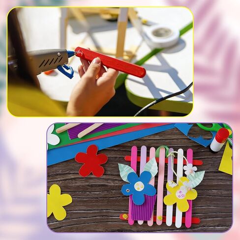 250 Pcs 4.5 inch Ice Cream Sticks Colored Wooden Craft Sticks Festival DIY Craft Lollipop Stick for DIY Creative Designs, Home Art Projects (Pink Red and White) in Saudi Arabia