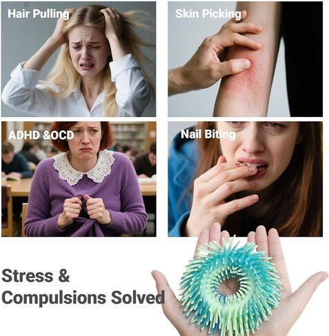 Skin Picking Fidget Toys, Sensory Bracelet for Trichotillomania Relief, Stretch Bracelet Picking Fidget Finger Toys Anxiety Relief (Green) in Saudi Arabia