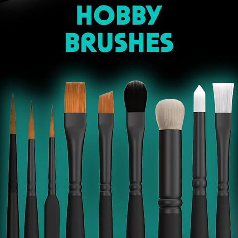 Vallejo - Detail Series Definition Set | Miniature Paint Brushes | Flagged Synthetic Bristles | Sizes 4/0, 3/0 and 2/0 | Lightweight and Ergonomic Wooden Handles | Ideal for Acrylic Detail Work in Saudi Arabia