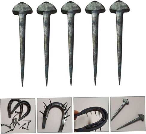 BESTonZON 50Pcs Durable Horseshoe Nails for Horse Hoof Care Replaceable Iron Hoof Fasteners Essential Portable Horse Equipment for Training and Grooming in Saudi Arabia