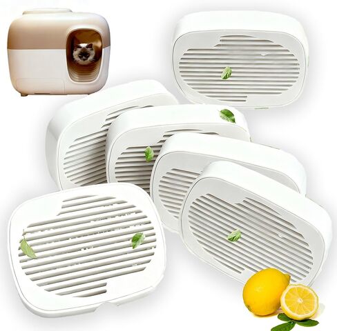 6 PCS Robertet Fragrance Box for Snow+ Automatic Cat Litter Box, Odor Remover for PetSnowy Self-Cleaning System, Monthly Change, Lemon-scented, Pets Deodorizing Pods (Lemon) in Saudi Arabia
