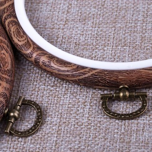 3Pcs Embroidery Hoops Set Cross Stitch Hoop Ring Imitated Wood Display Frame-Circle and Oval Hand Embroidery Kits for Art Craft Sewing (Imitated Wood) in Saudi Arabia