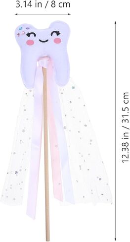VOSAREA Fairy Wand with Ribbon Cute Teeth Fairy Stick Wand Prop Costume Accessories for Cospaly Party Dress Up Decorations in Kuwait