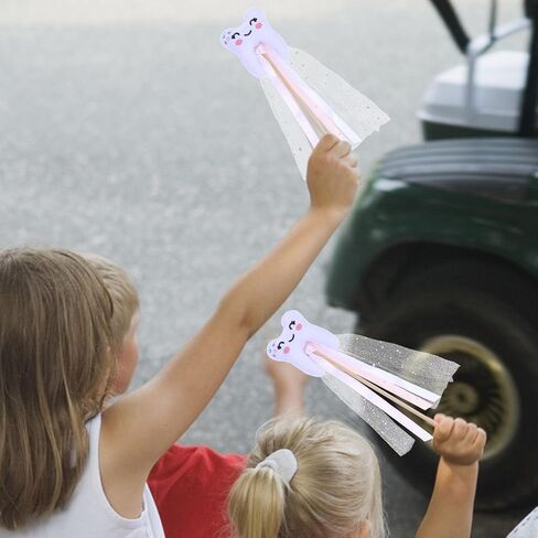 VOSAREA Fairy Wand with Ribbon Cute Teeth Fairy Stick Wand Prop Costume Accessories for Cospaly Party Dress Up Decorations in Kuwait