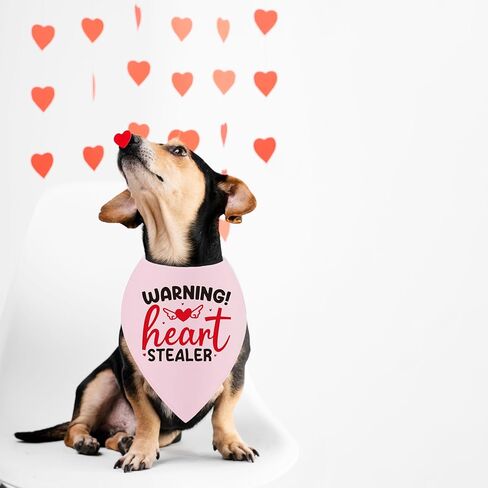 عيد الحب الكلب عصابات مضحكة، لطيف مثلث الحيوانات الأليفة وشاح الهدايا لمالكي محبي الكلاب، الأحمر الوردي القلب باندانا الملحقات للكلاب المتوسطة الكبيرة in Kuwait