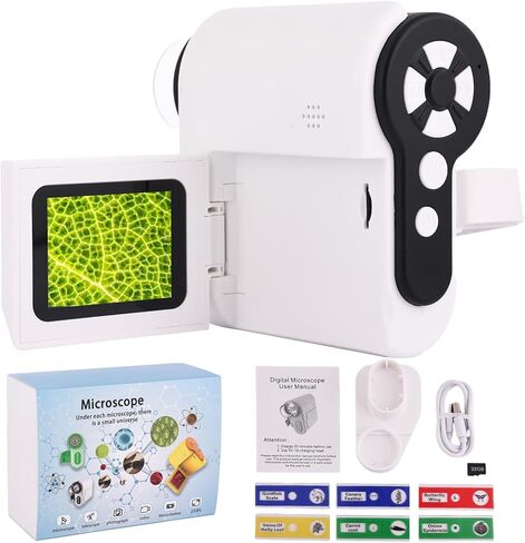Microscope for Kids,100X-1000X Magnifications Digital Microscope-with 2.4"LCD Screen,Photo & Video Recording Functions.Suitable for Student Indoor & Outdoor Exploration in Saudi Arabia