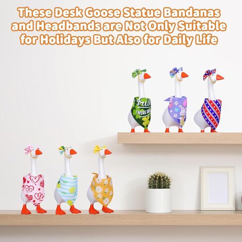 6 Set 7 inch Holiday Desk Goose Outfits Bandanas with Bow Mini Desk Goose‘s Outfits for Magnetic Goose Statue Decor in Saudi Arabia