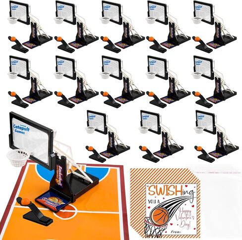 12 Set Valentines Day Gifts Basketball party favors Tabletop Basketball Shooting Game Reduce Stress Mini Desktop Basket Ball Gift Valentine's Day Cards Desk Exchange Gifts Party Favors Supplies in Saudi Arabia