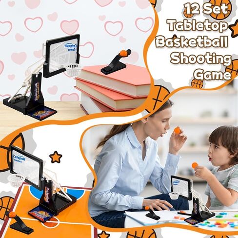 12 Set Valentines Day Gifts Basketball party favors Tabletop Basketball Shooting Game Reduce Stress Mini Desktop Basket Ball Gift Valentine's Day Cards Desk Exchange Gifts Party Favors Supplies in Saudi Arabia