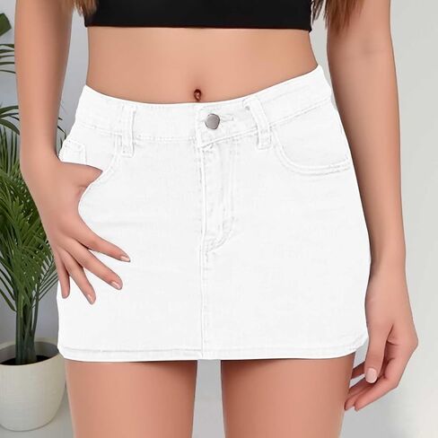 Womens Denim Skirts Jean Short Mini Skirt Summer Outfits Fashion Cute Y2k Clothes with Pockets 2025 in Saudi Arabia