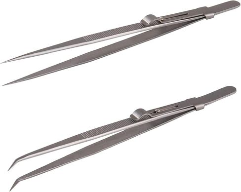 Tweezers, 5 Pcs Precision Tweezers Set, Anti-Static Stainless Steel Long Tweezers Kit for Electronics, Laboratory Work, Jewelry-Making, Craft, Soldering, Hobby, Watches, Car Machines Repair Etc in Saudi Arabia