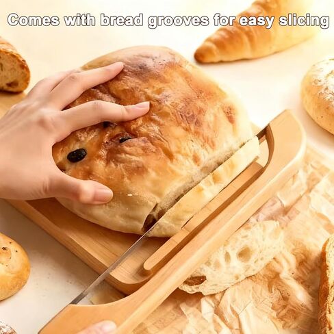 Loaf Bread Slicer - Kitchen Guide for Uniform Slices | Heavy Duty Metal Frame with Adjustable Slots, Safe and Precise Bread Cutting Tool for Baking, Sandwiches, Toast 15.75x7.48 in in Saudi Arabia