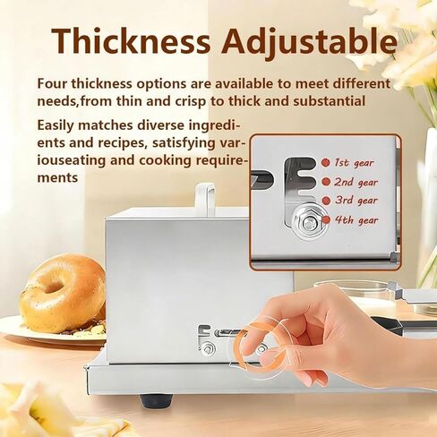 Commercial Bread Cutter Slicer with 4 Cutting Height Available, Manual Hamburger Bun Cutter-Push-Pull Cutting Design, for Bagels, Hamburger Buns, and Small Loaves of Homemade Bread in Kuwait