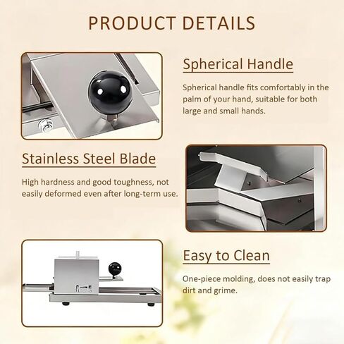 Manual Bread Slicer,Stainless Steel Bagel Cutter - Adjustable Thickness/Push-pull cutting design,Portable Muffin Slicer for Cutting Even Bagels & Bun Slices,Bagel max size 12×15cm in Kuwait