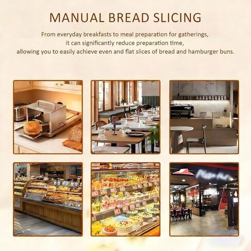 Manual Bagel Slicer And Cutter, Commercial Bagel Slicer With Stainless Steel Blade & 4 Cutting Height Available & Push-Pull Cutting Design, For Home Bakers And Small Businesses in Kuwait