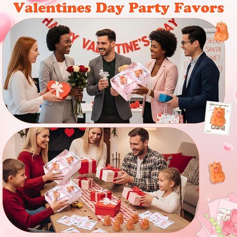24 Set Valentines Day Gift Bulk Capybara Stress Balls Fun Relief Fidget Squeeze Toys with Positive Cards Mini Animal Desk Decor Capybara Party Favors for Office Teacher Adults(Spit Bubbles) in Saudi Arabia