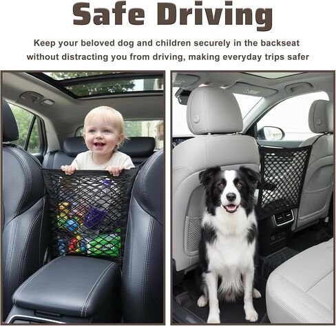 حاجز شبكة سيارة للكلاب حاجز سيارة قابل للتمدد لسيارات الدفع الرباعي، سهل التركيب، مقسم سيارات مرن للكلاب مع شبكة تخزين، قيادة أكثر أمانًا، يفصل الحيوانات الأليفة عن الركاب من أجل سيارات الدفع الرباعي بأمان in Kuwait