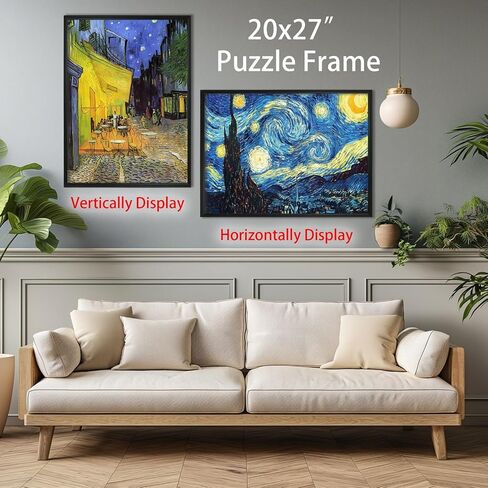 إطار ألغاز ممتاز مقاس 20 × 27 للألغاز النهائية، مجموعة إطارات ألغاز من سبائك الألومنيوم مع غطاء واقٍ، شاشة عرض أفقية ورأسية، تتضمن 6 أوراق لحفظ الألغاز (أسود، حزمة واحدة) in Saudi Arabia