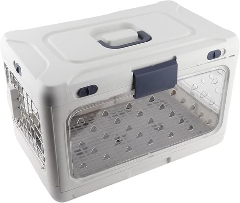 Sorandy Plastic Cat Kennel, Transparent Foldable Durable Pet Carrier, Single Door Large Capacity Safe Cats Travel Carrier, Ideal for Home Travel, Airplane & Car, 19.69x12.60x12.20in in Saudi Arabia