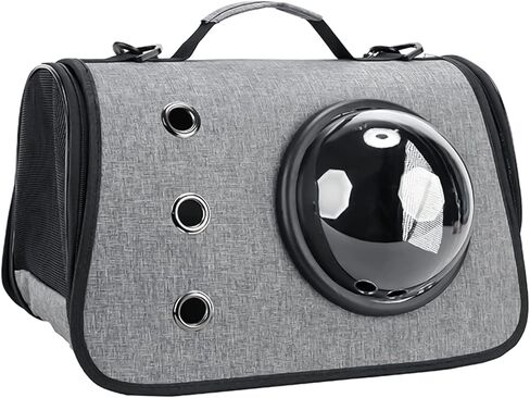 Cat Carrying Case, Large Inner Space, Double Entry and Exit, Self Cleaning Cat Litter Box for Cats Under 16.5lbs, Foldable Design (Grey) in Saudi Arabia