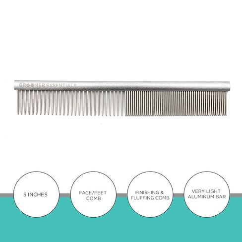 5" Face and Feet Comb - Finishing and Fluffing Comb - Perfect for Detail Work on Delicate Faces and Feet - Features Anti-Scratch Teeth in Saudi Arabia