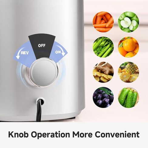AMZCHEF Cold Press Juicer with 5.8" Large Feed Chute, Slow Masticating Juicer for Whole Fruits & Vegetables, 3-Layer Strainer, Copper Motor, High Juice Yield, Easy to Clean, Silver in Kuwait