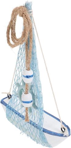 STOBAZA Sailboat Ornament Decorative Nautical Wall Decor Wooden Model Boat for Home in Saudi Arabia
