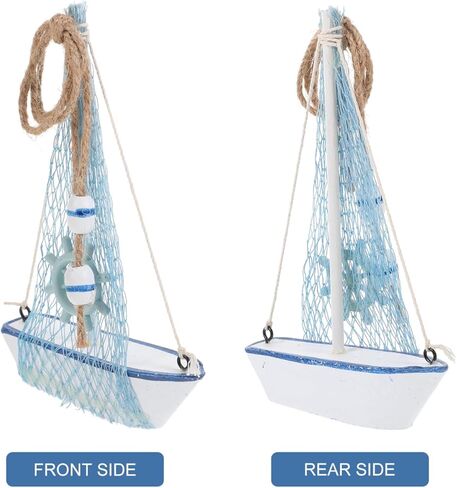 STOBAZA Sailboat Ornament Decorative Nautical Wall Decor Wooden Model Boat for Home in Saudi Arabia