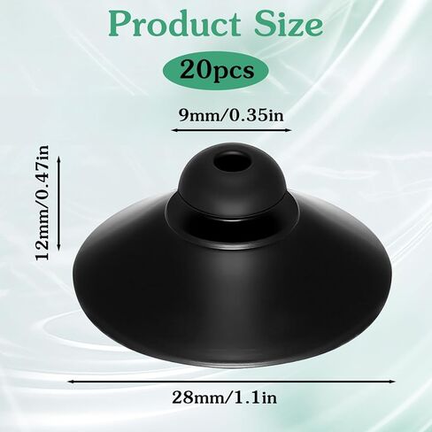 20 Pcs Suction Cups for Aquarium, Rubber Aquariums Suction Cups Black, Fish Tank Sucker Cup Clips for Pump, Airline Tubing, Aeration Setup, Secure Attachment for Aquarium Accessories in Saudi Arabia
