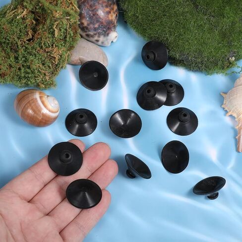 20 Pcs Suction Cups for Aquarium, Rubber Aquariums Suction Cups Black, Fish Tank Sucker Cup Clips for Pump, Airline Tubing, Aeration Setup, Secure Attachment for Aquarium Accessories in Saudi Arabia