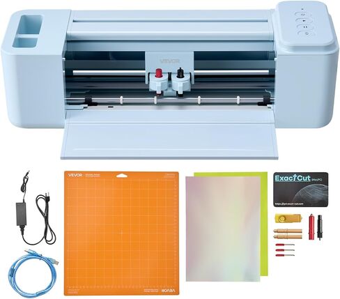 VEVOR Vinyl Cutting Machine, 12 in, Button-Controlled Vinyl Cutter, 5000+ Built-in Design Resources, Compatible with Mac, Windows, Android and iOS, for Creating Customized Crafts Cards, Home Decor in Saudi Arabia