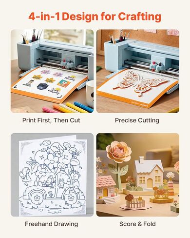 VEVOR Vinyl Cutting Machine, 12 in, Button-Controlled Vinyl Cutter, 5000+ Built-in Design Resources, Compatible with Mac, Windows, Android and iOS, for Creating Customized Crafts Cards, Home Decor in Saudi Arabia