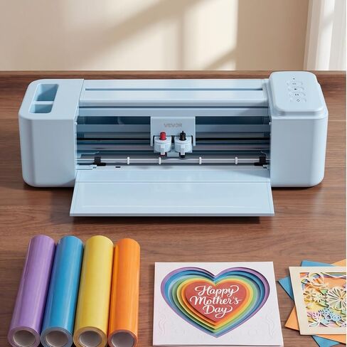 VEVOR Vinyl Cutting Machine, 12 in, Button-Controlled Vinyl Cutter, 5000+ Built-in Design Resources, Compatible with Mac, Windows, Android and iOS, for Creating Customized Crafts Cards, Home Decor in Saudi Arabia
