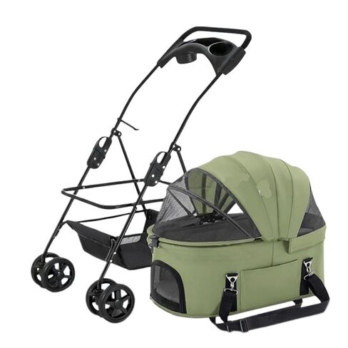 Pet Strollers Pet Stroller Small Dog and Cat Stroller Detachable Strap Four-Wheeler Pet Stroller Outdoor Pet Stroller Pet Stroller Medium(Green,Large) in Kuwait