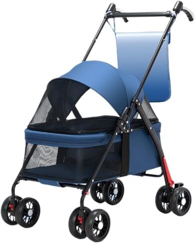 Pet Strollers Pet Cat and Dog Stroller, Dog and Cat Teddy Baby Stroller, Small Pet Stroller, Lightweight Dog Stroller Pet Stroller Medium(Blue,C) in Kuwait