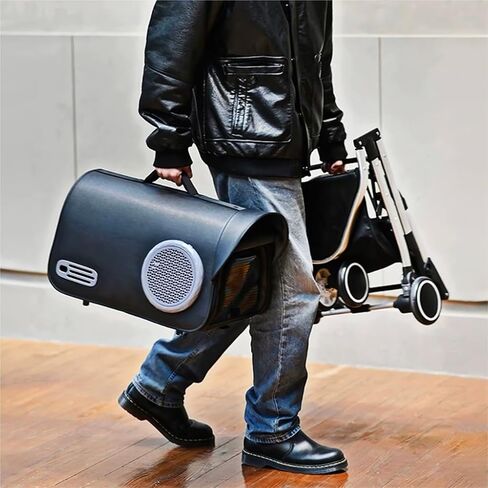 عربات الحيوانات الأليفة في الهواء الطلق لعربة الحيوانات الأليفة للمشي للقطط والجراء، عربة أطفال قابلة للطي وقابلة للفصل للكلاب والقطط للخروج، عربة حيوانات أليفة متوسطة (أخضر) in Kuwait