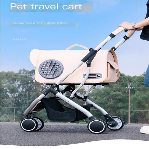 عربات الحيوانات الأليفة في الهواء الطلق لعربة الحيوانات الأليفة للمشي للقطط والجراء، عربة أطفال قابلة للطي وقابلة للفصل للكلاب والقطط للخروج، عربة حيوانات أليفة متوسطة (أخضر) in Kuwait