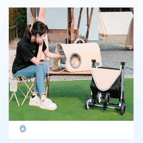 عربات الحيوانات الأليفة في الهواء الطلق لعربة الحيوانات الأليفة للمشي للقطط والجراء، عربة أطفال قابلة للطي وقابلة للفصل للكلاب والقطط للخروج، عربة حيوانات أليفة متوسطة (أخضر) in Kuwait