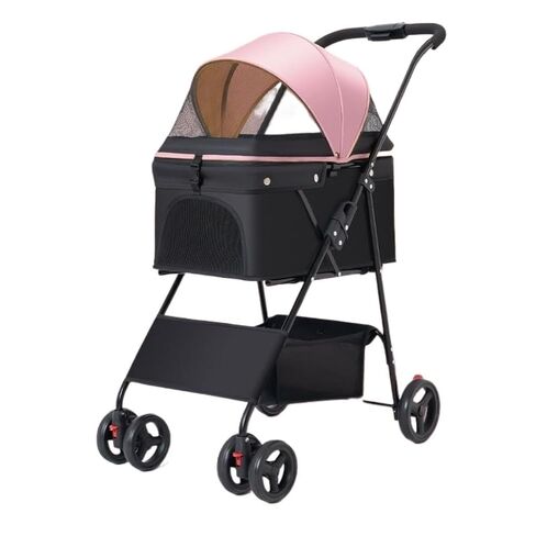 Pet Strollers Pet Stroller Stroller for Dogs and Cats to Go Out Small Pet Stroller Lightweight Outdoor Travel Foldable Pet Stroller Medium(Pink,A) in Kuwait