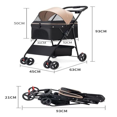 Pet Strollers Pet Stroller Stroller for Dogs and Cats to Go Out Small Pet Stroller Lightweight Outdoor Travel Foldable Pet Stroller Medium(Pink,A) in Kuwait