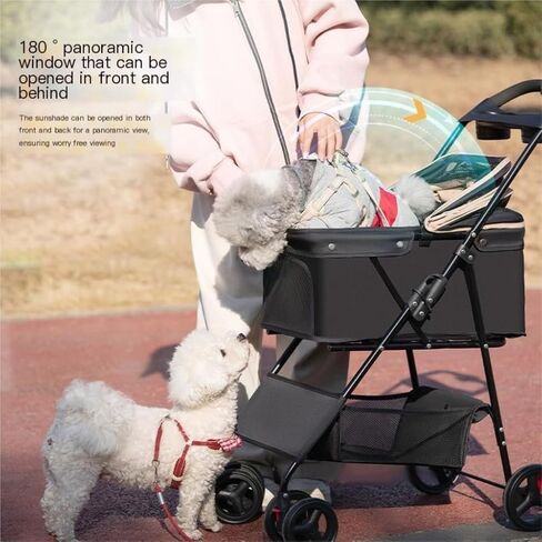 Pet Strollers Pet Stroller Stroller for Dogs and Cats to Go Out Small Pet Stroller Lightweight Outdoor Travel Foldable Pet Stroller Medium(Pink,A) in Kuwait
