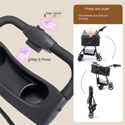 Pet Strollers Pet Stroller Stroller for Dogs and Cats to Go Out Small Pet Stroller Lightweight Outdoor Travel Foldable Pet Stroller Medium(Pink,A) in Kuwait