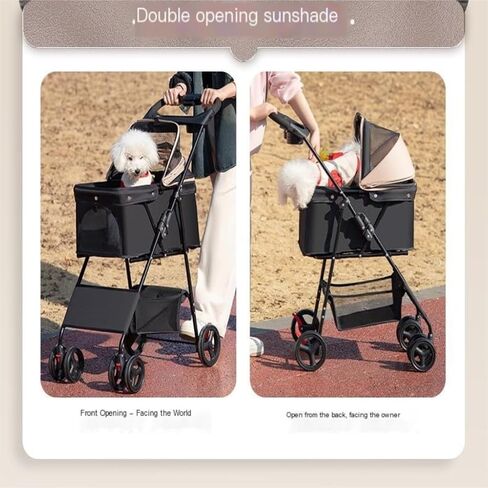 Pet Strollers Pet Stroller Stroller for Dogs and Cats to Go Out Small Pet Stroller Lightweight Outdoor Travel Foldable Pet Stroller Medium(Pink,A) in Kuwait
